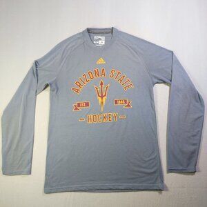 Adidas Ultimate Tee Arizona State Hockey long sleeve shirt men's size M grey
